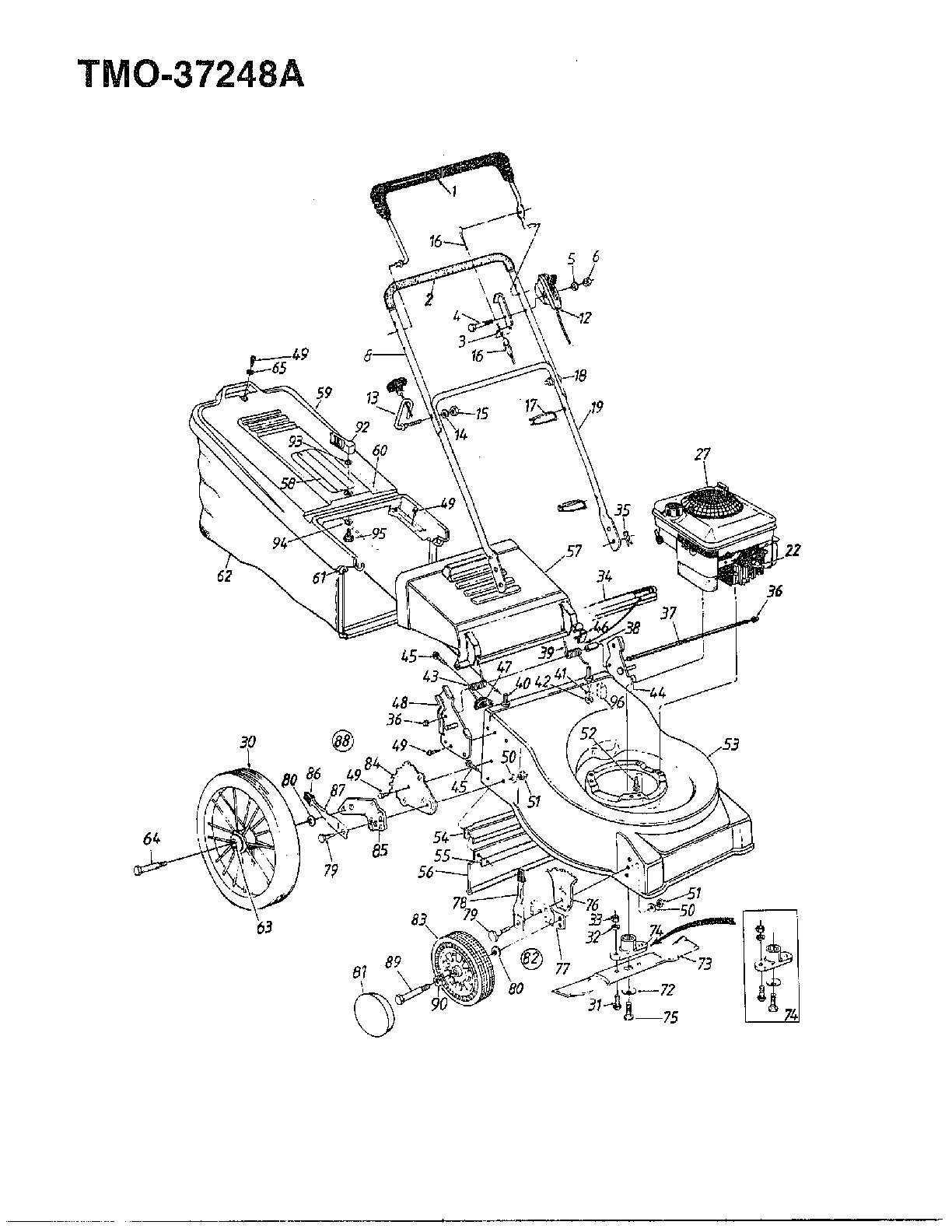 5hp 21" hi-wheel mower