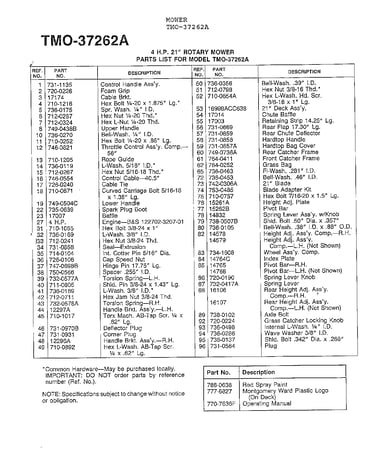 4hp 21" rotary mower page 2