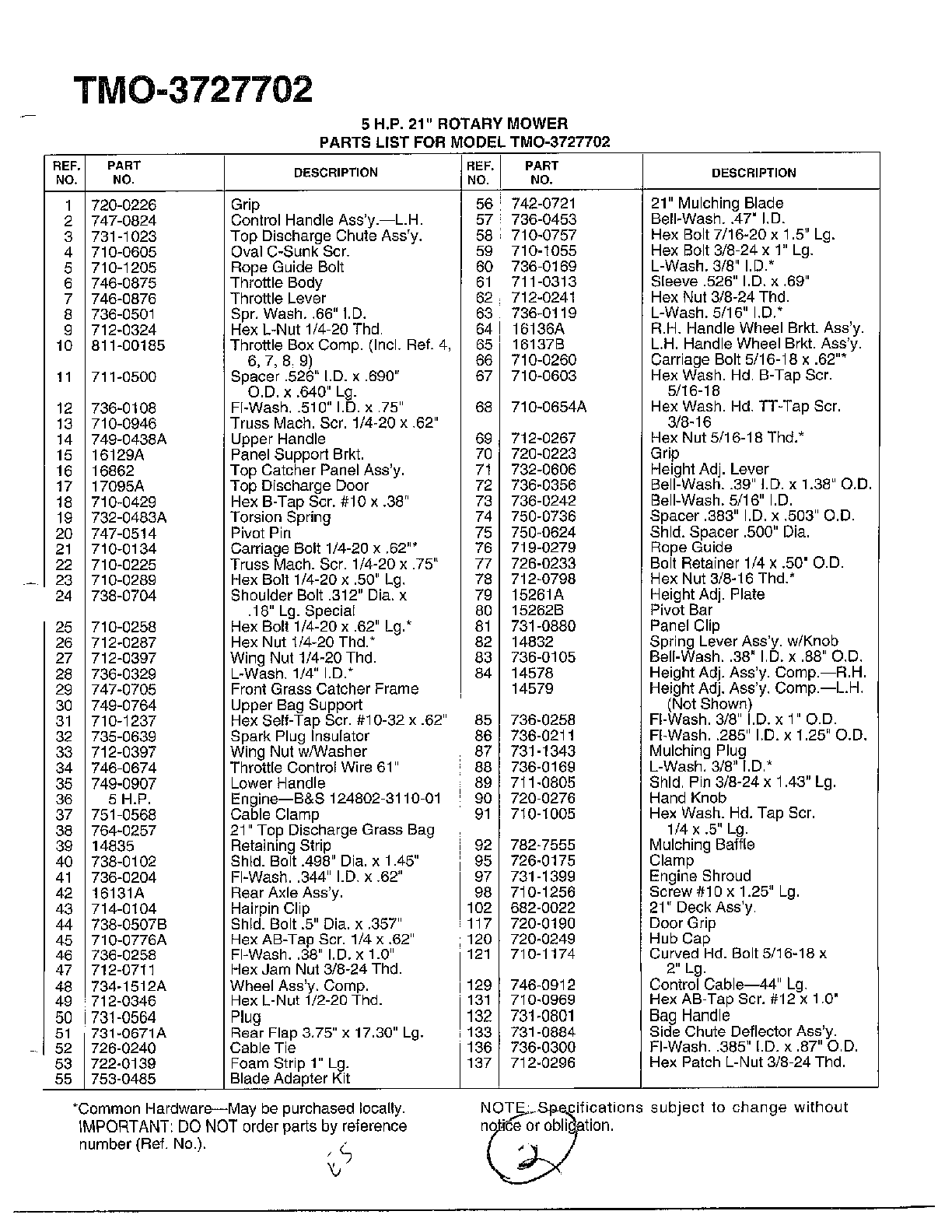 5hp 21" rotary mower page 2