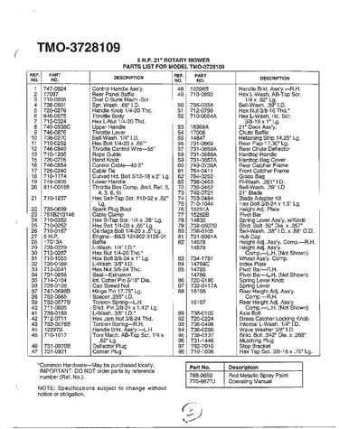 5hp 21" rotary mower page 2