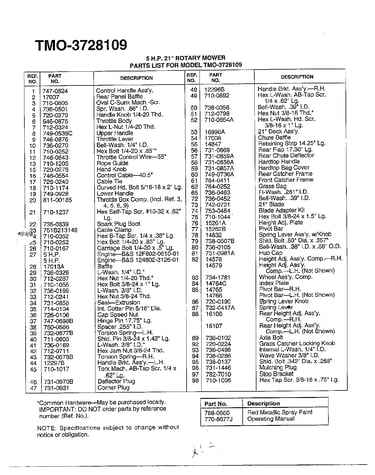 5hp 21" rotary mower page 2