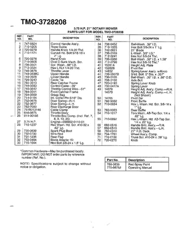 3.75 hp 21" rotary mower page 3