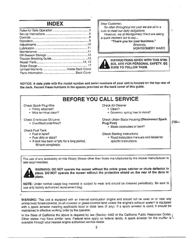 Index/before you call service