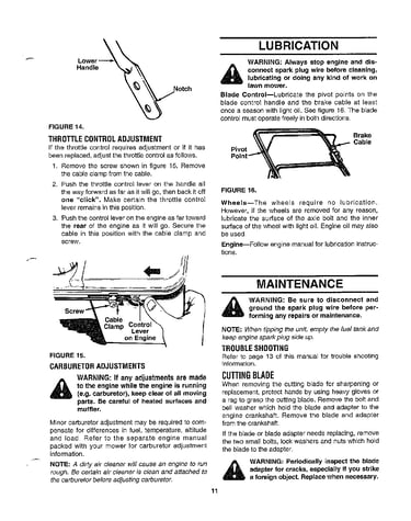 Adjustment/lubrication/maintenance