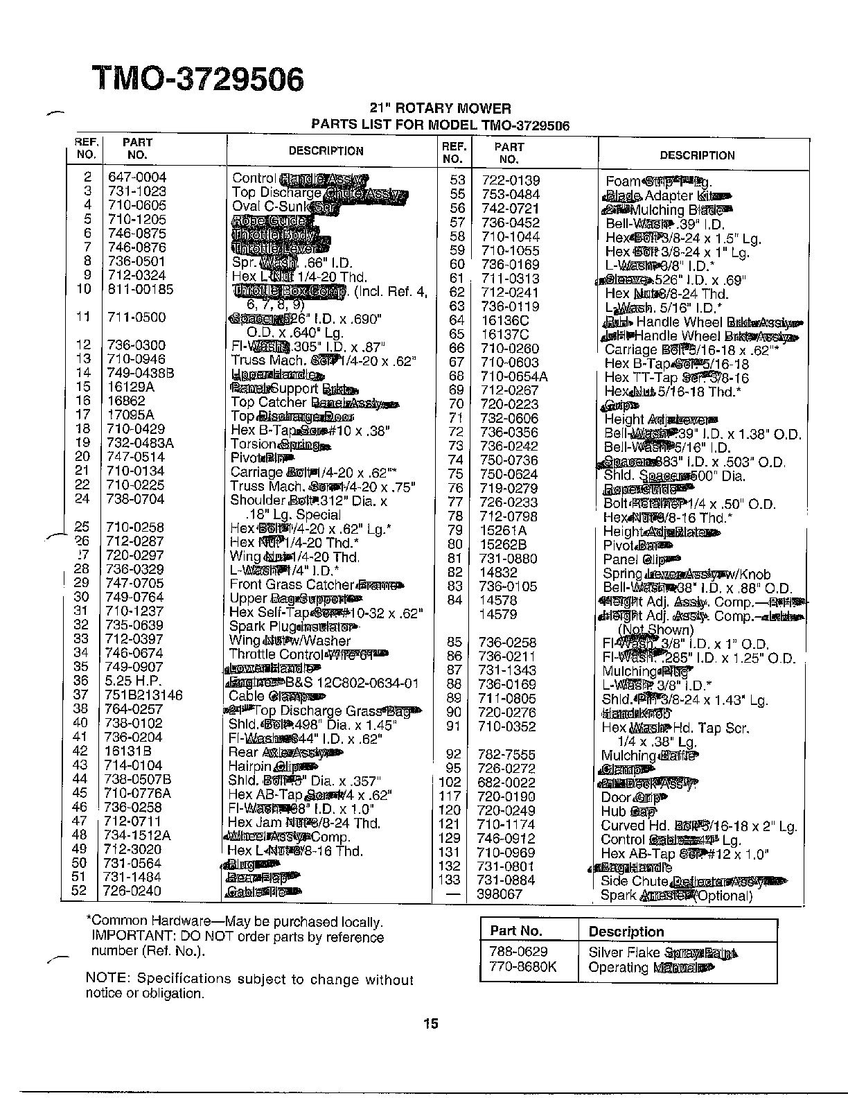 21" rotary mower page 2