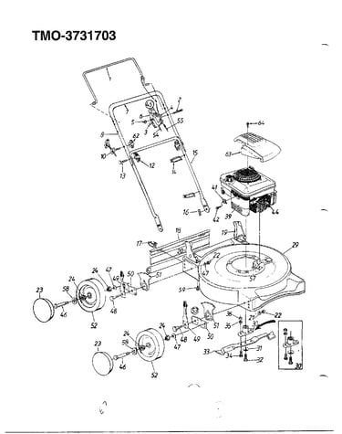 4.5hp 20" mulching rotary mower