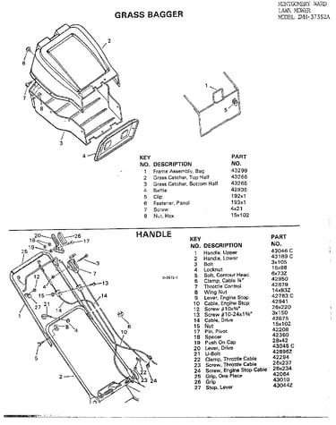 Grass bagger/handle