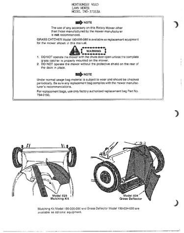 Mower complete/notes page 3