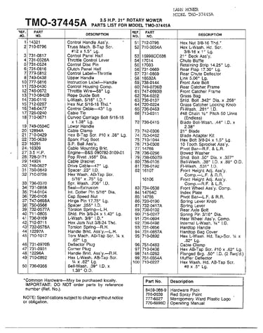 3.5hp 21" rotary mower/accessories page 2