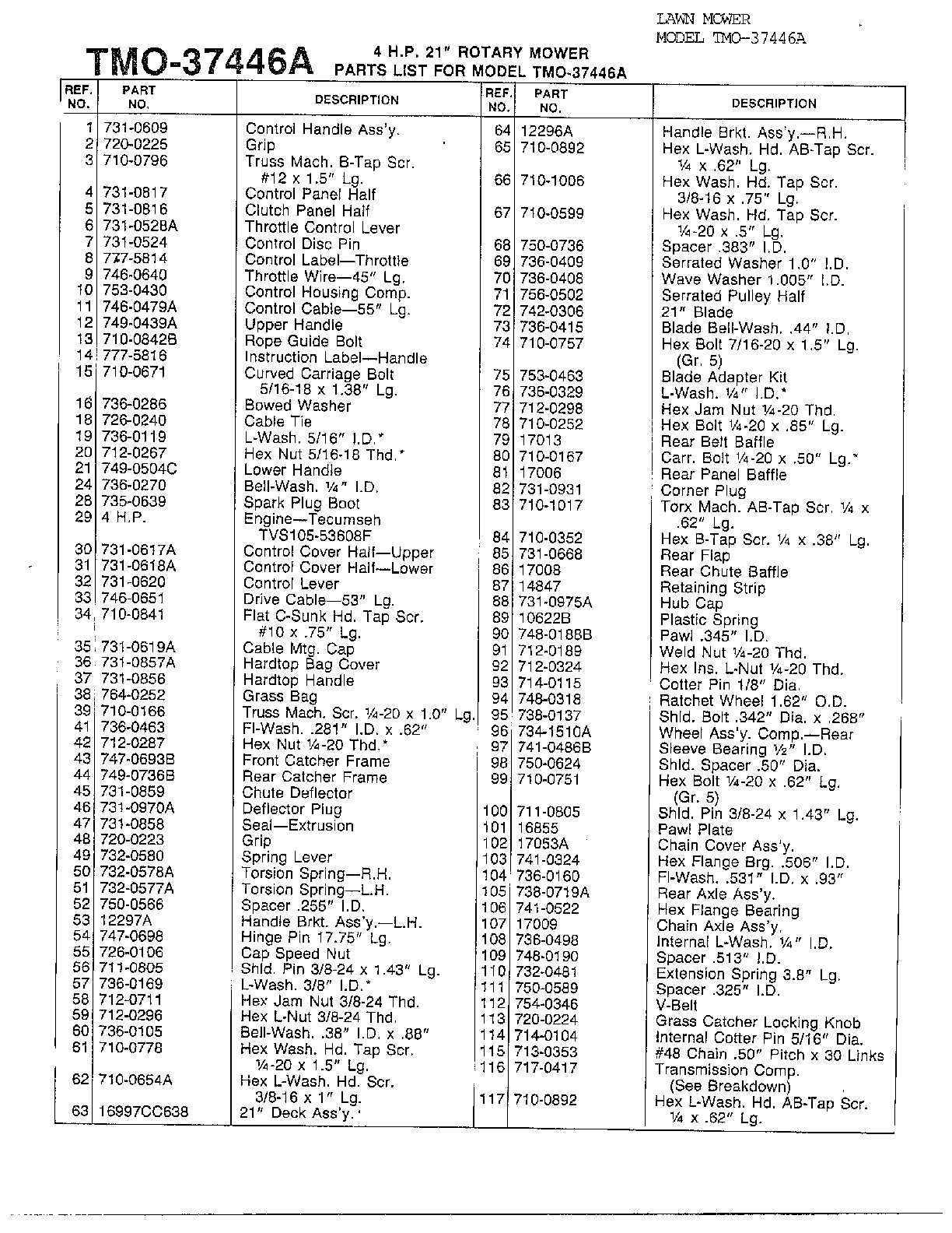 4hp 21" rotary mower page 2
