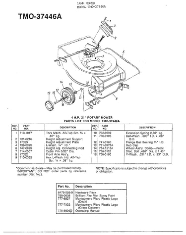 4hp 21" rotary mower/accessories