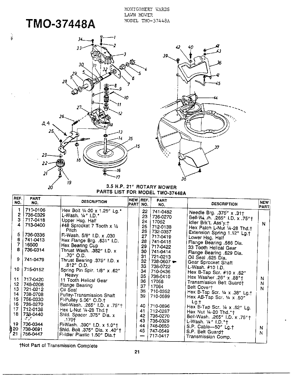 3.5 HP 21"/TRANSMISSION