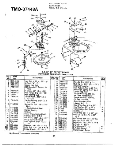 3.5 hp 21"/transmission