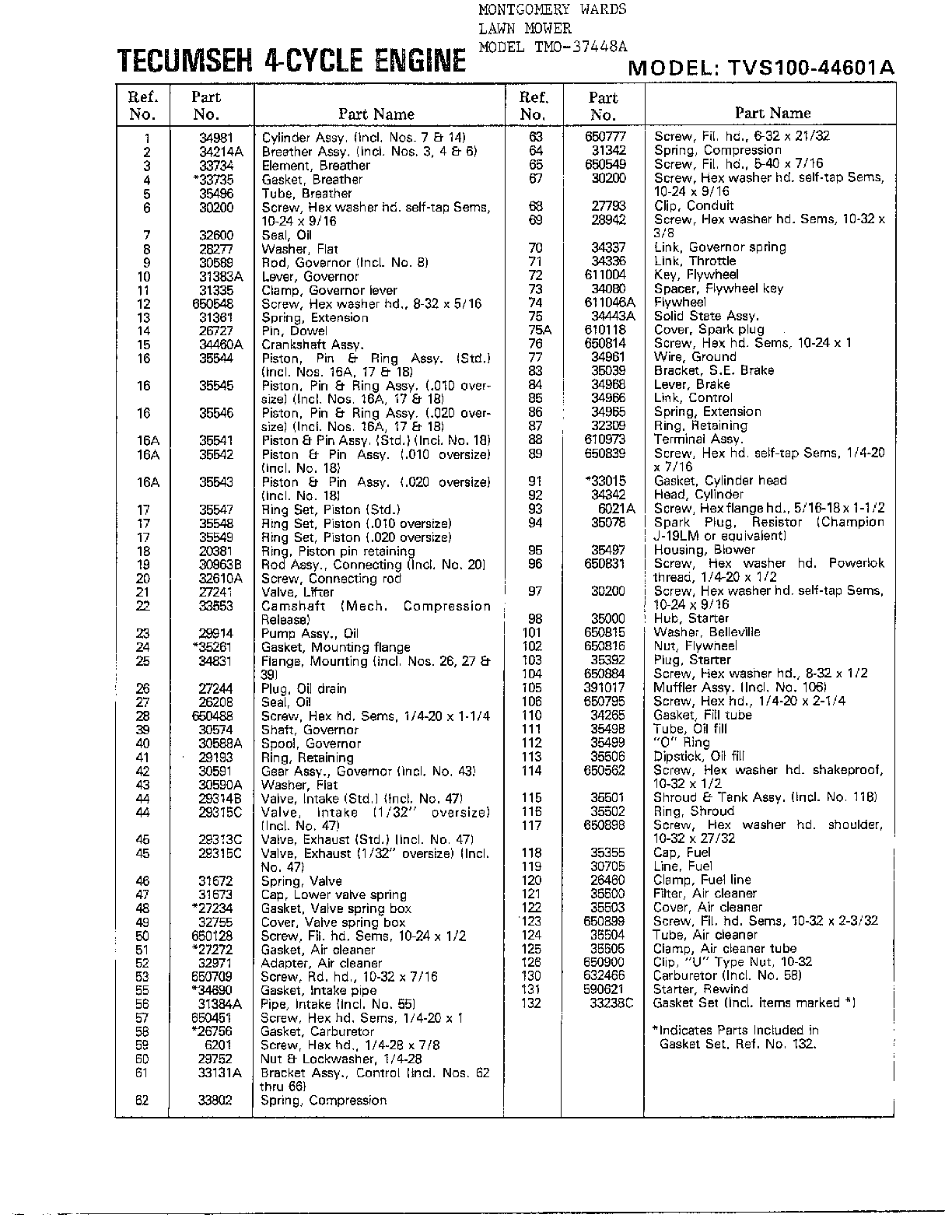 ENGINE-4CYCLE-TECUMSEH Page 2