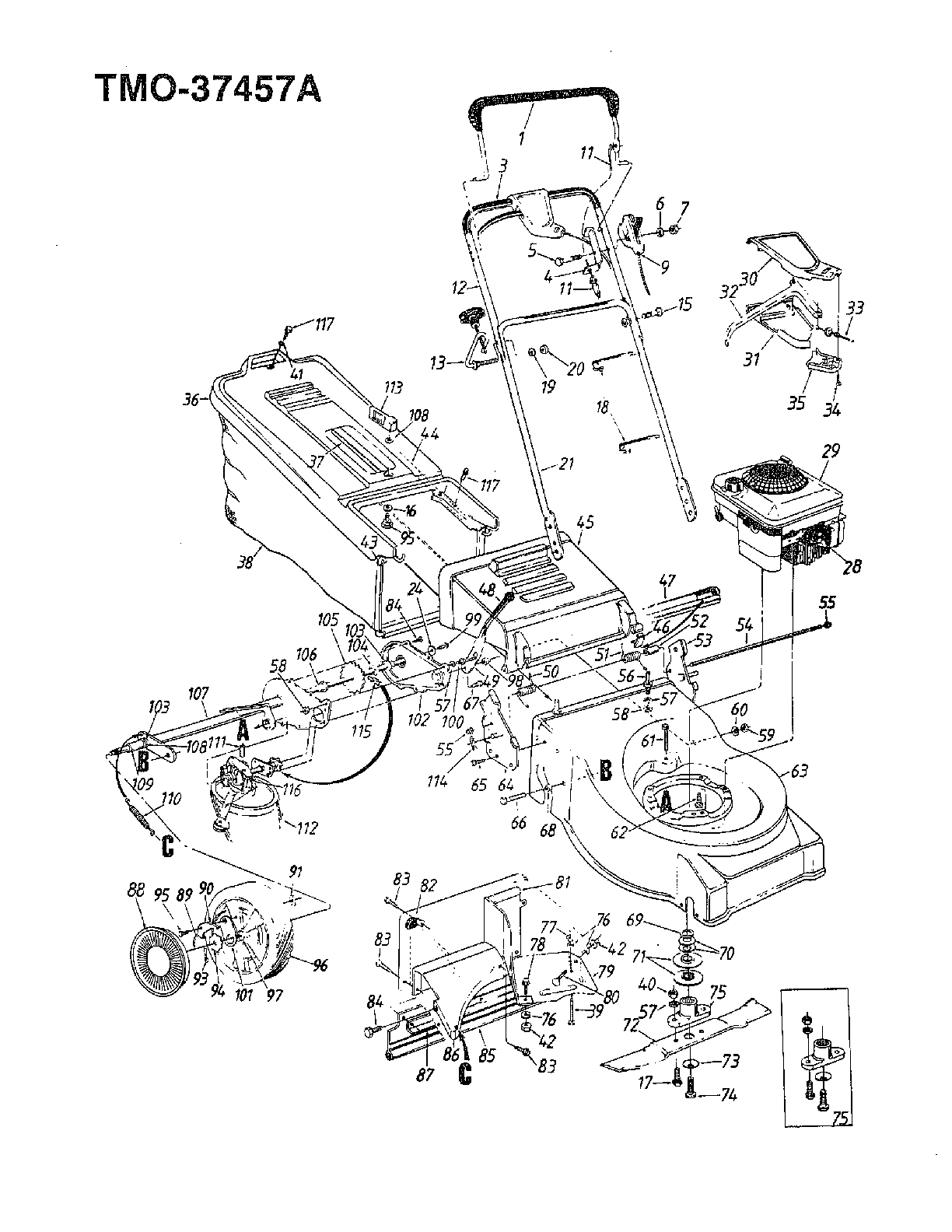 4hp 21" rotary mower