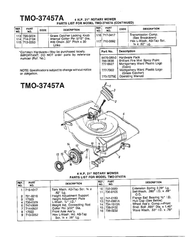4hp 21" rotary lawn mower