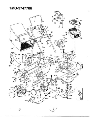 4.5hp 1" rotary mower