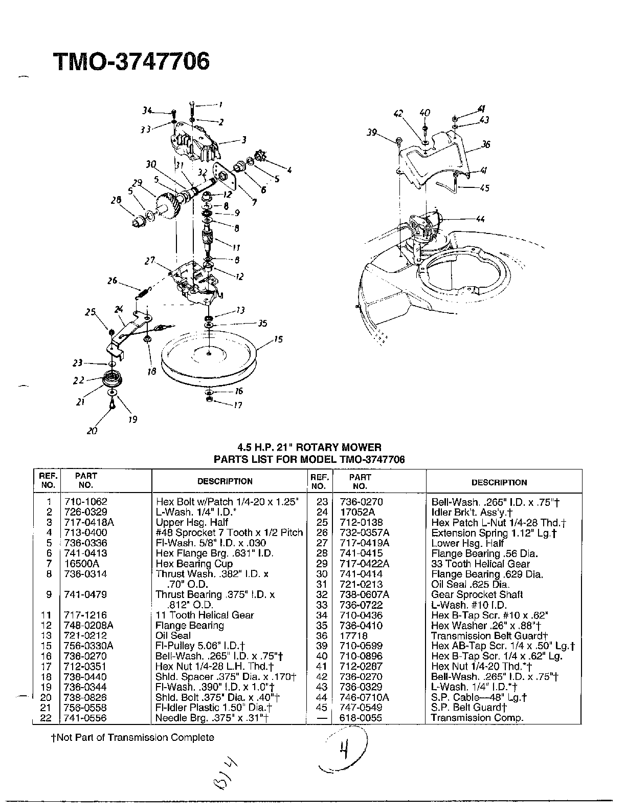 4.5hp 21" rotary mower