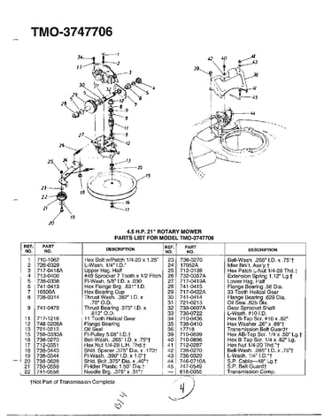 4.5hp 21" rotary mower