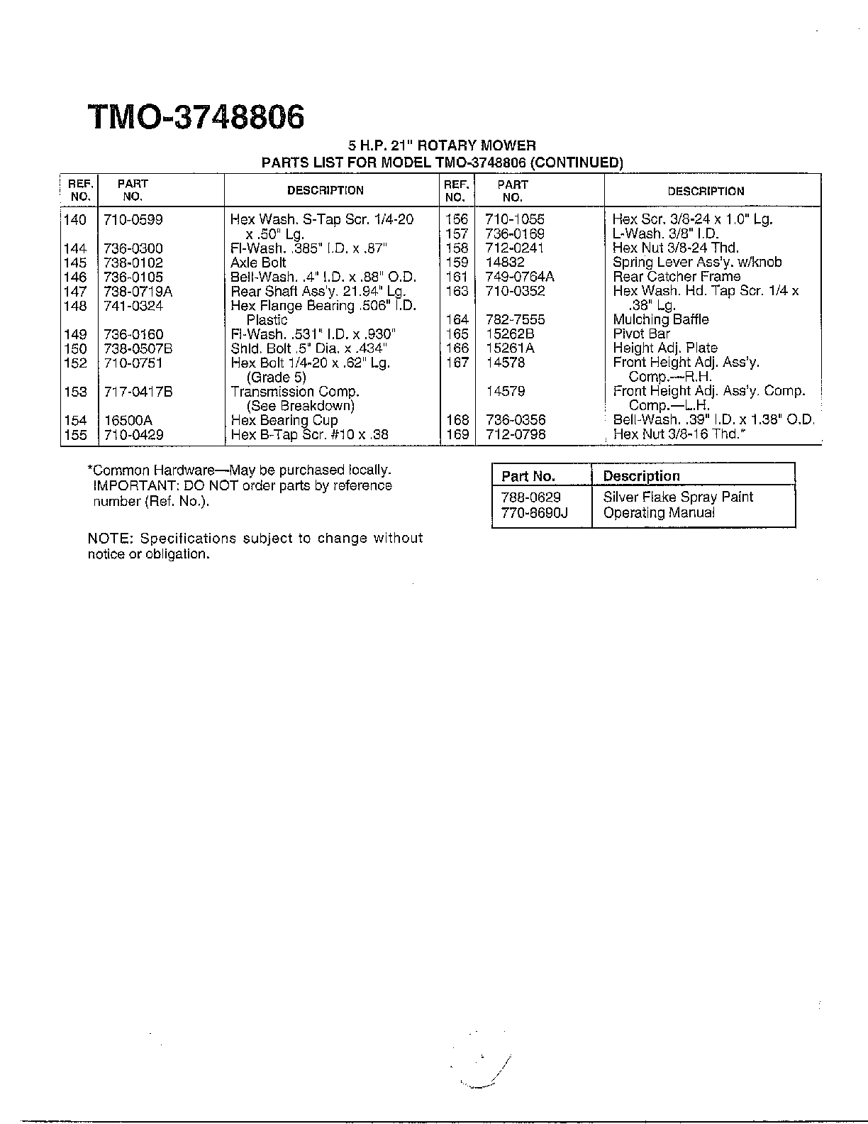 5hp/21" rotary mower page 3