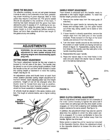 Operation/adjustments