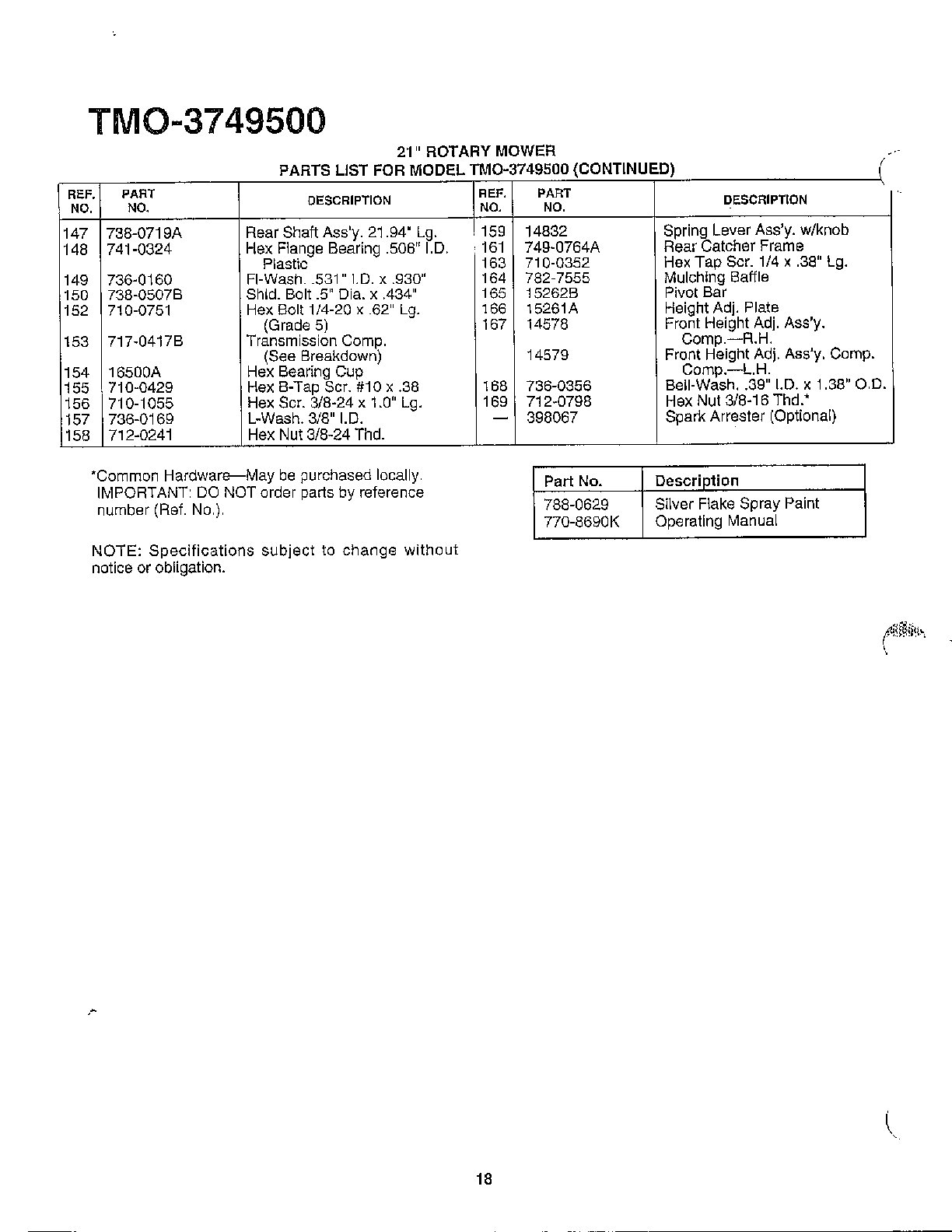 21" rotary mower page 4