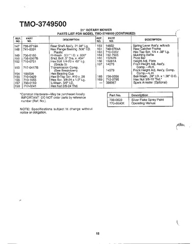 21" rotary mower page 4