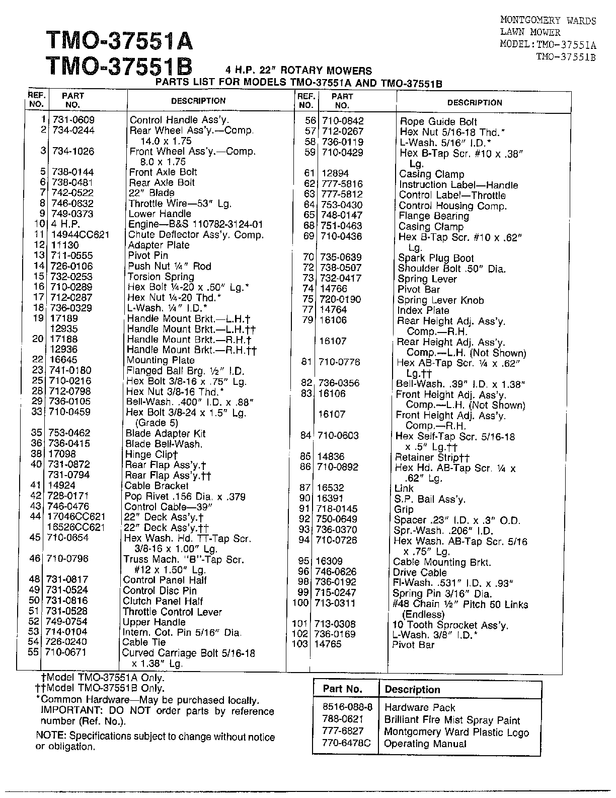 4hp 22" rotary mower page 2
