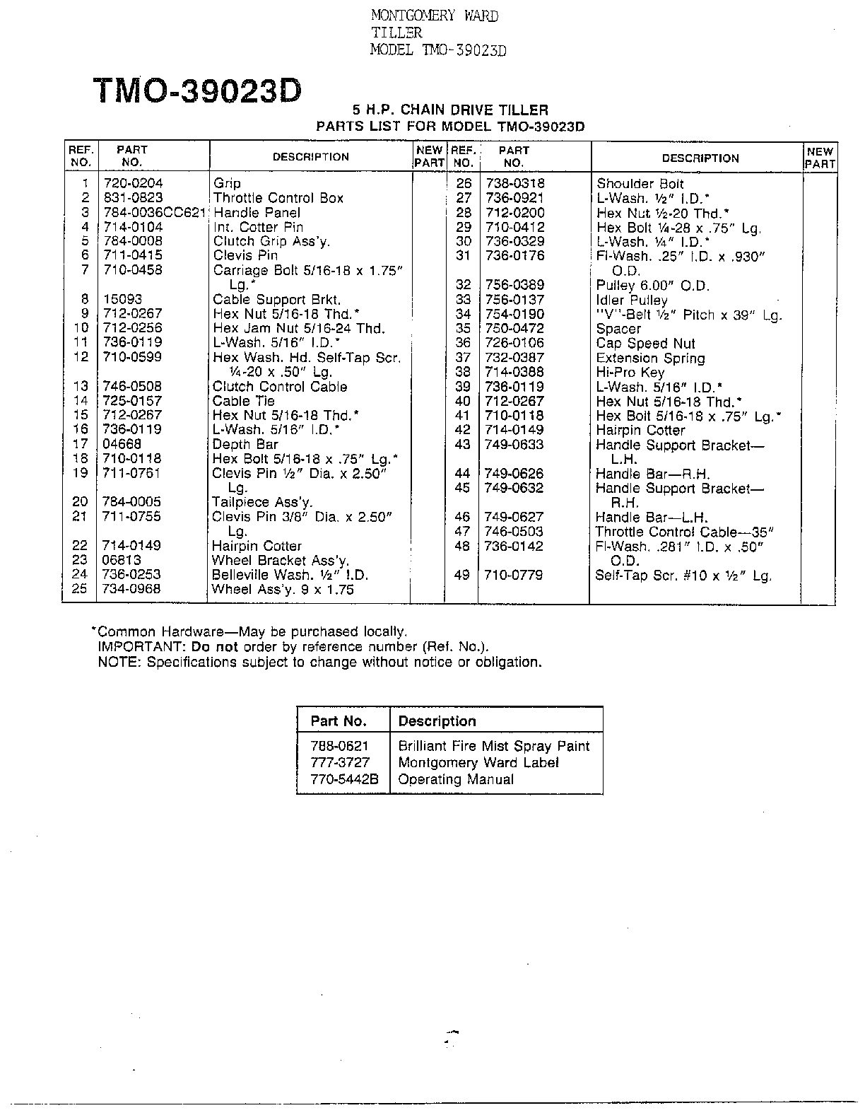 5HP CHAIN DRIVE TILLER Page 2