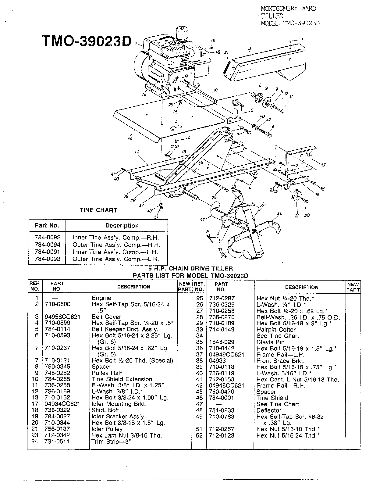 5HP CHAIN DRIVE/TINES