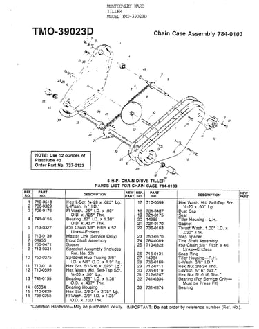 5hp chain case assembly