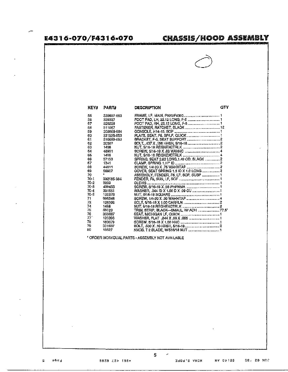 Chassis/hood assembly page 4