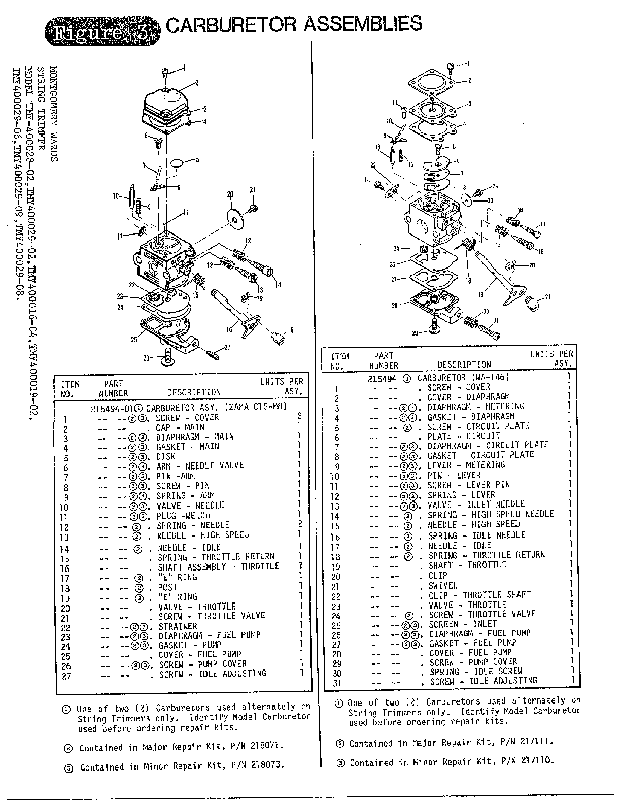 Carburetor assemblies/fig. 3
