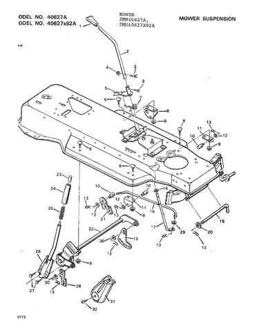 Mower suspension