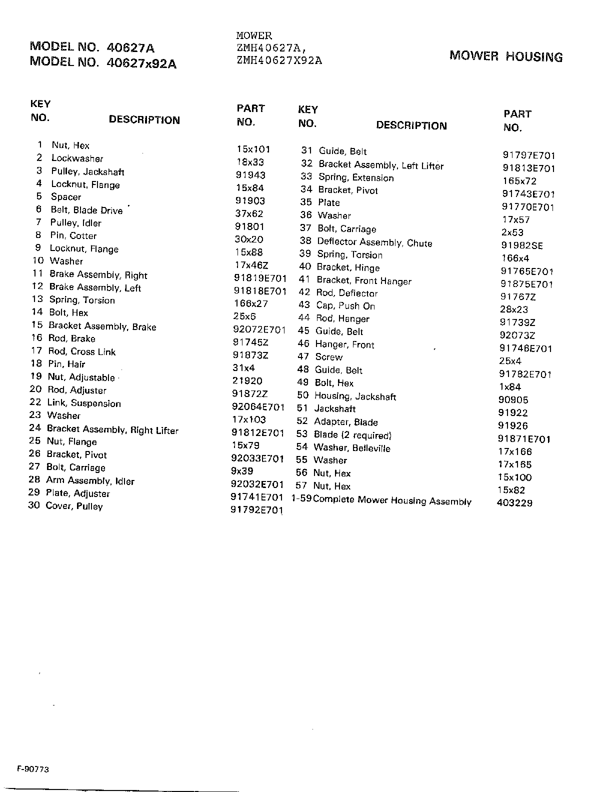 MOWER HOUSING Page 2