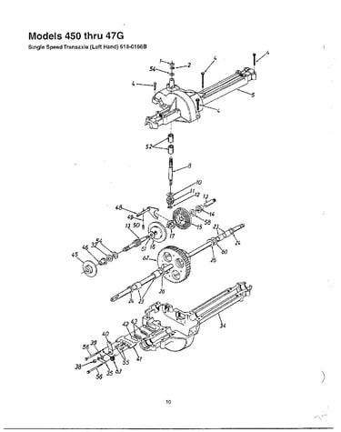 Single speed transaxle-lh