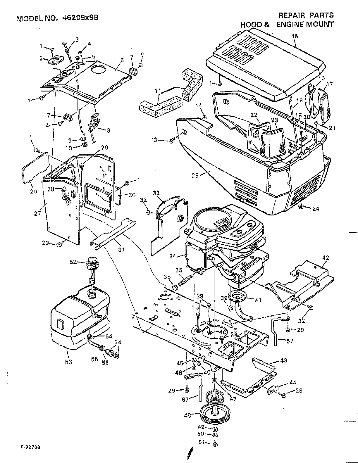 HOOD AND ENGINE MOUNT