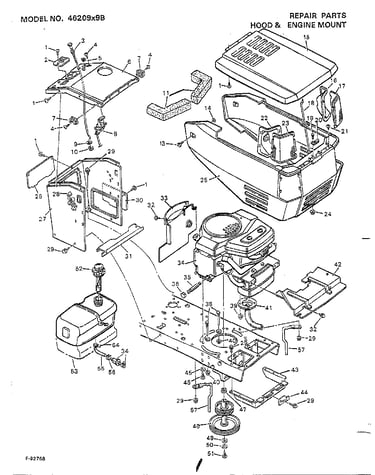 Hood and engine mount