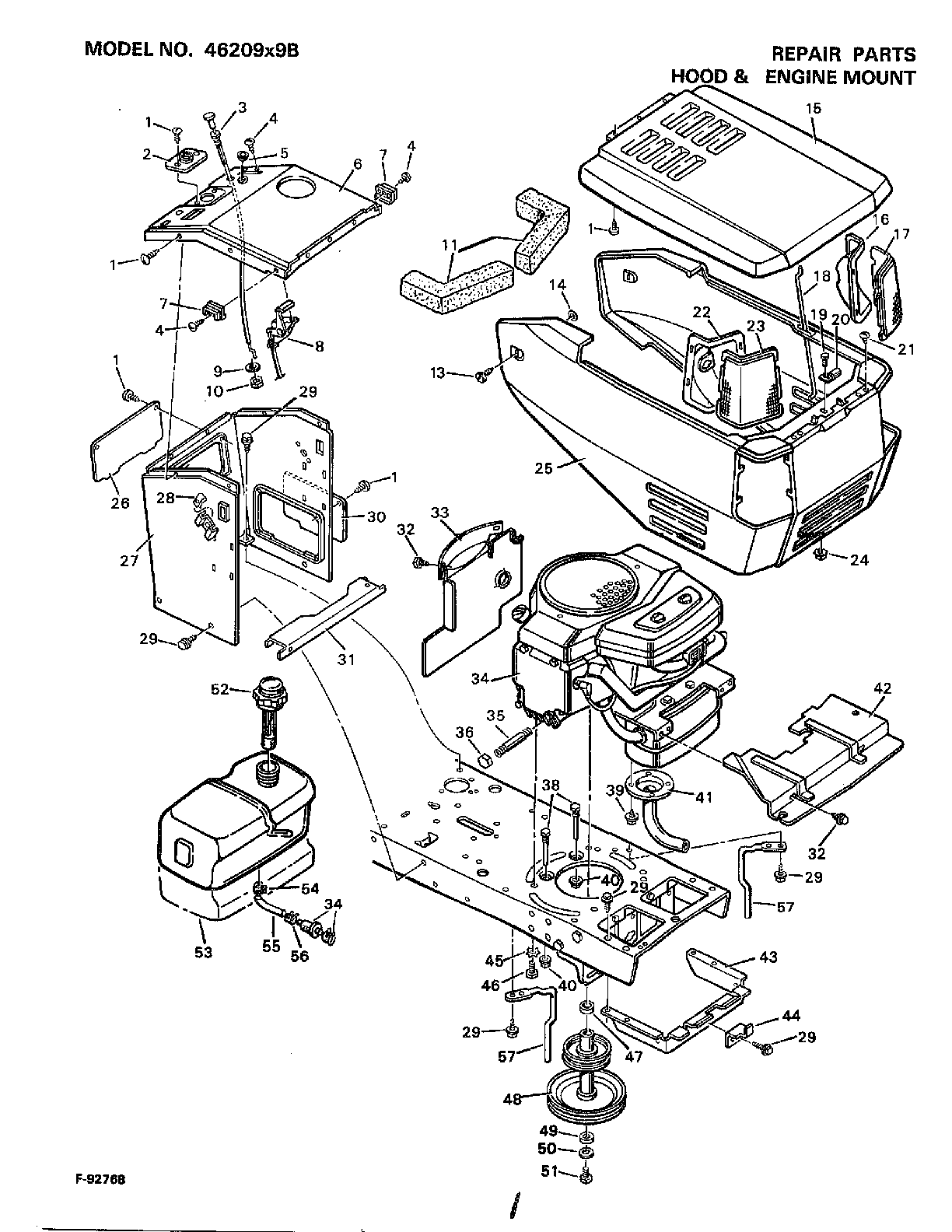 HOOD AND ENGINE MOUNT