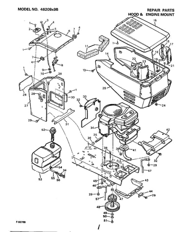 Hood and engine mount
