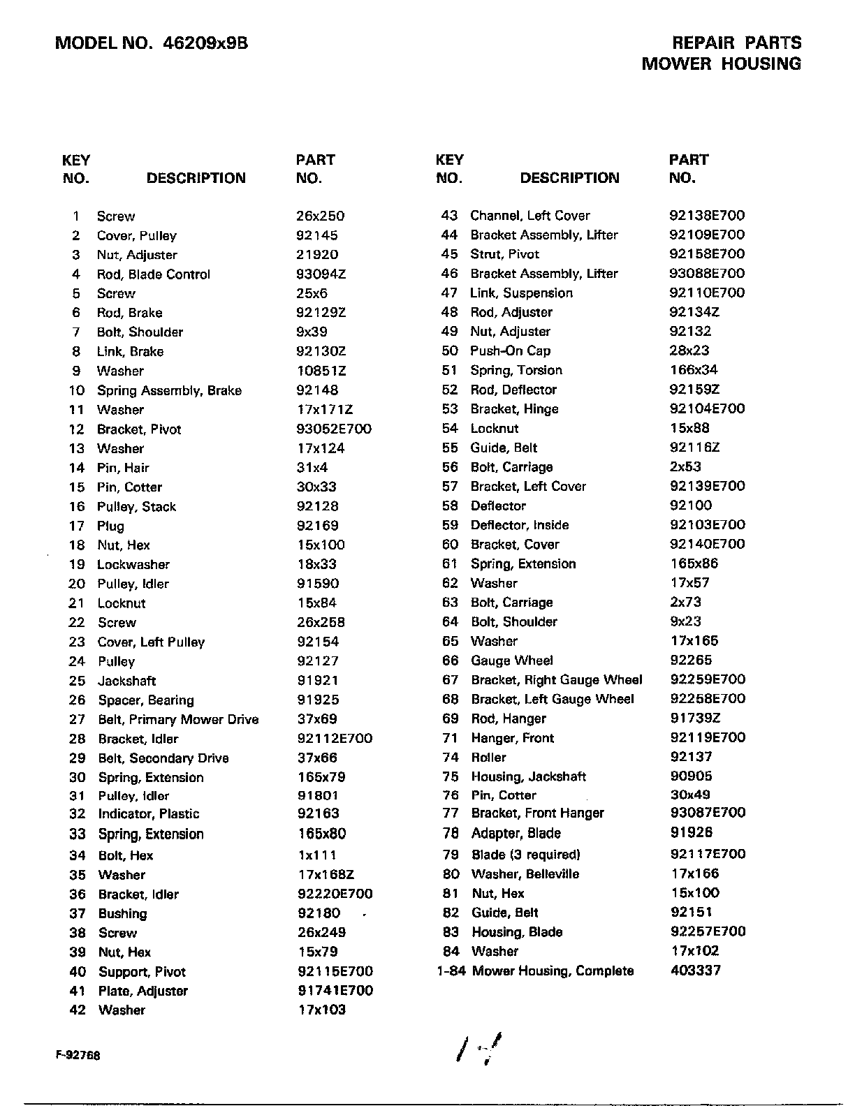 MOWER HOUSING Page 2