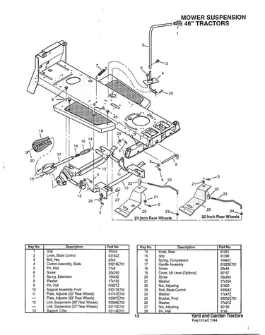 Mower suspension - 46" tractors