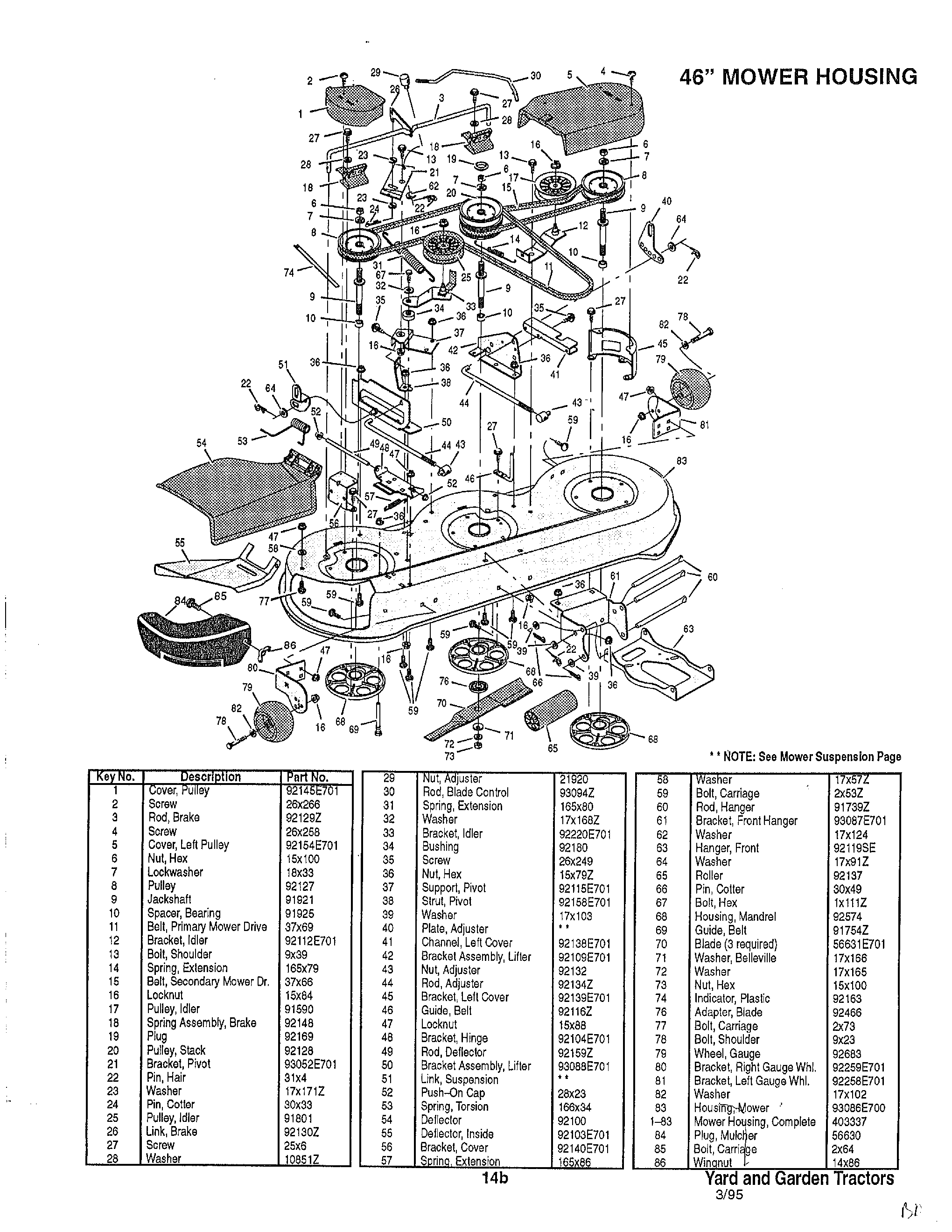 46" mower housing