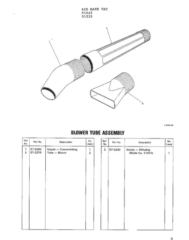 Blower tube assembly