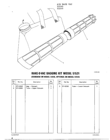 Rake-o-vac bagging kit