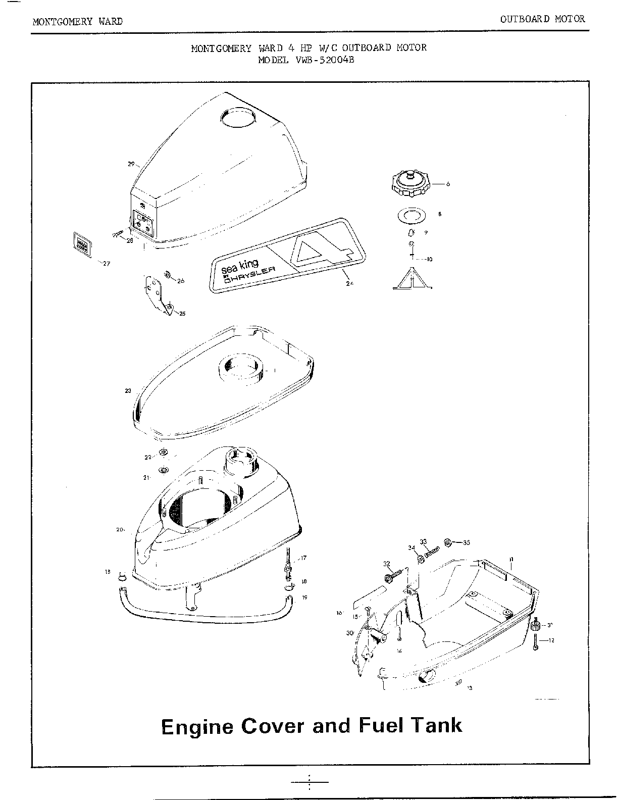 4hp/engine cover/fuel tank