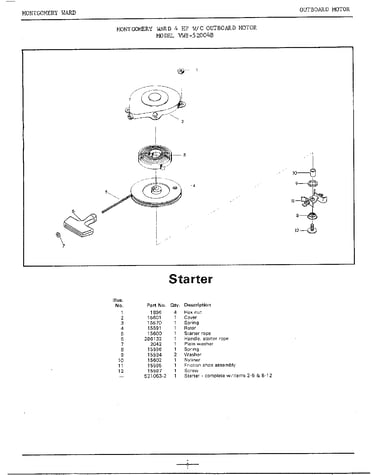 4hp outboard motor/starter