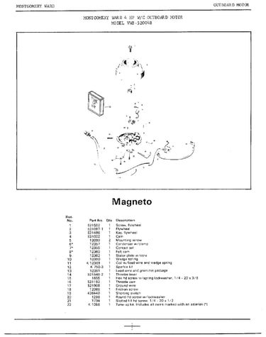 4hp outboard motor/magneto