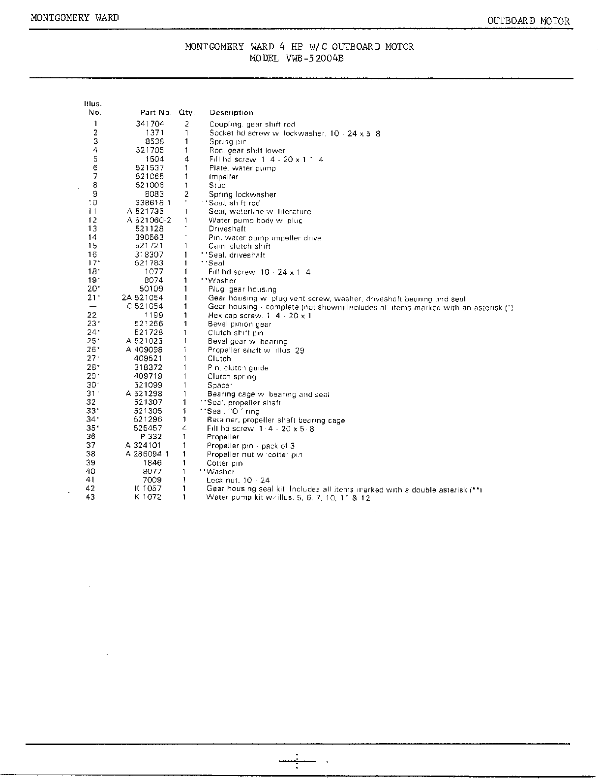4hp outboard motor/gear housing page 2