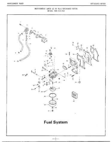 15hp m/s outboard motor/fuel system
